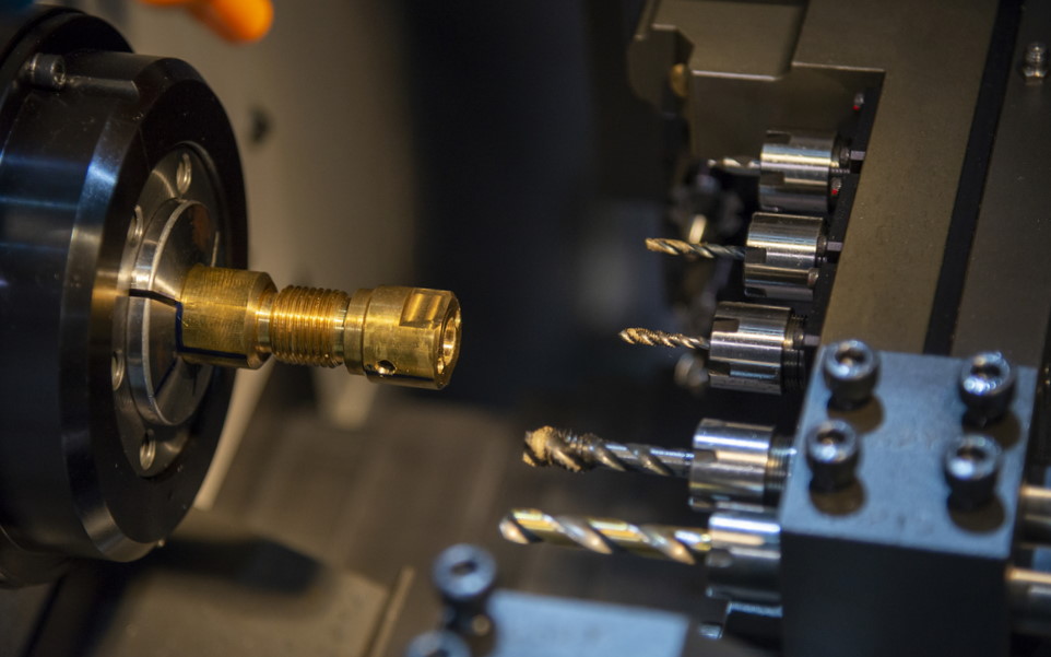 image of cnc lathe during tapping
