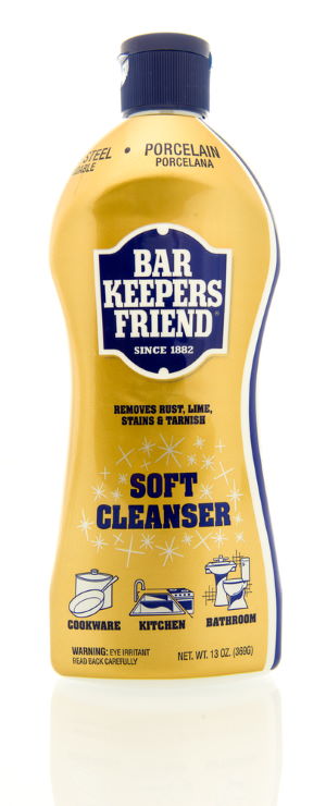 image of yellow bottle of bar keepers friend