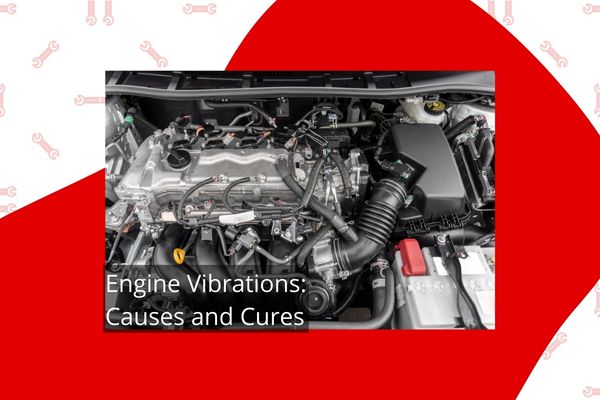 image of car engine with text "Engine Vibrations: Causes and Cures"