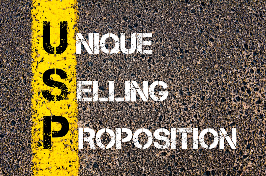 image with words "Unique Selling Proposition" on it in yellow and black